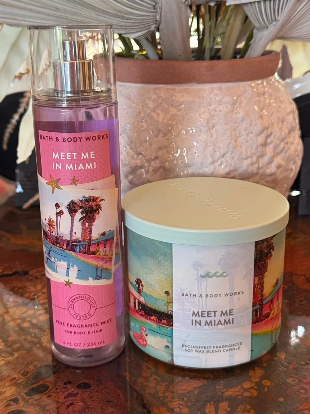 Bath & Body Works Meet Me in Miami Fragrance Mist & 3 Wick Candle